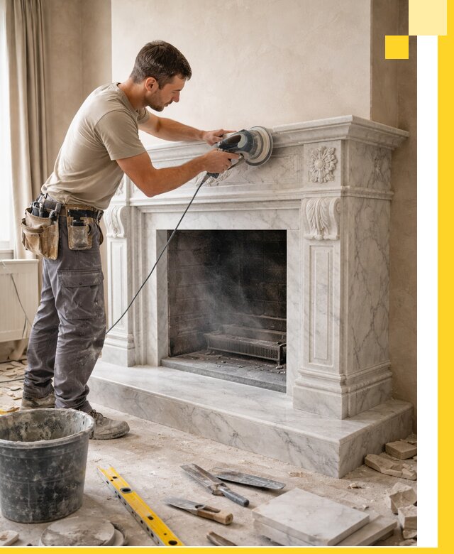 Изготовление и установка мраморных каминов в Рассказове под ключ