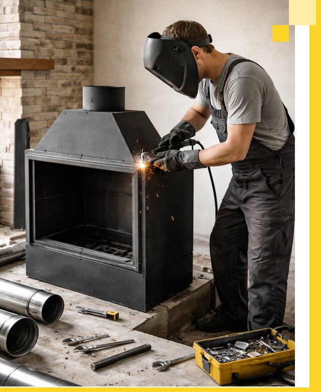 Продажа и установка металлических каминов в Рассказове под ключ