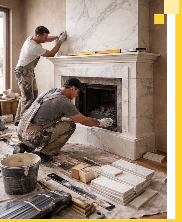 Отделка каминов в Рассказове качественные облицовочные работы