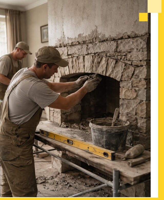 Изготовление каминов под ключ в Рассказове, монтаж и отделка