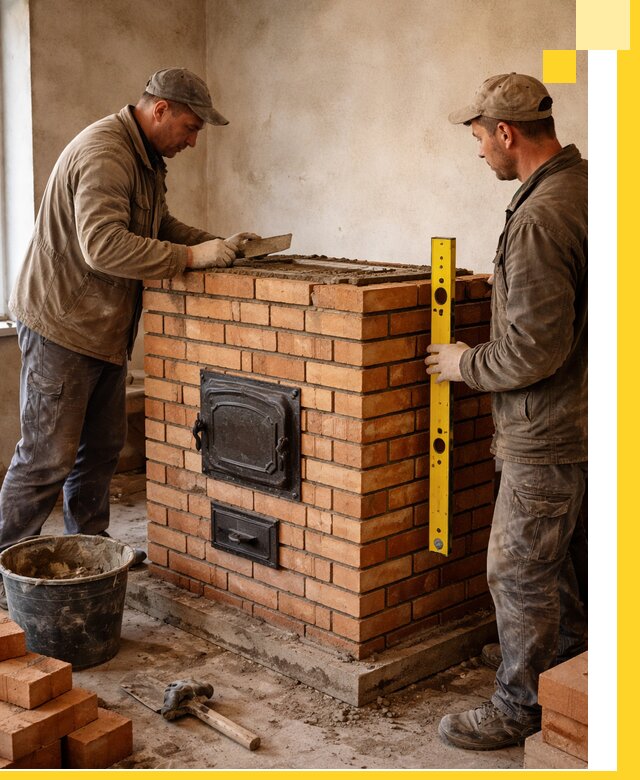 Отопительные печи под ключ в Рассказове, установка и сборка