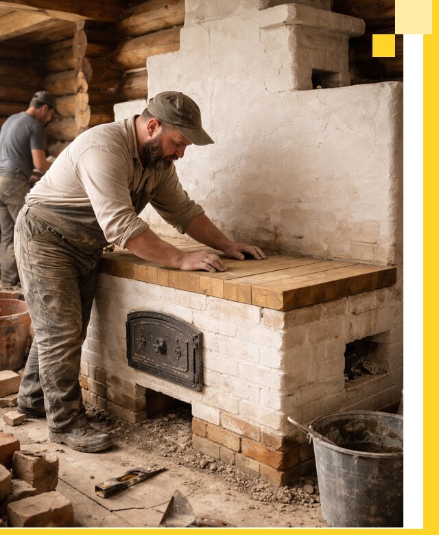 Проектирование и установка русской печи с лежанкой в Рассказове