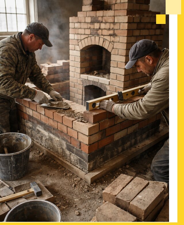 Изготовление и монтаж печей и каминов из кирпича в Рассказове