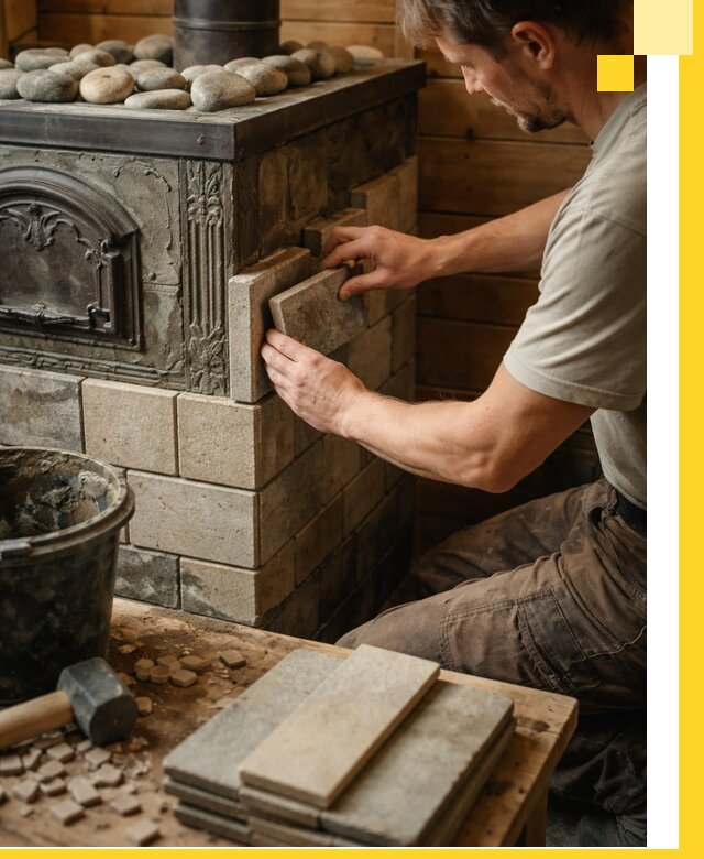 Облицовка банных печей в Рассказове профессиональная отделка