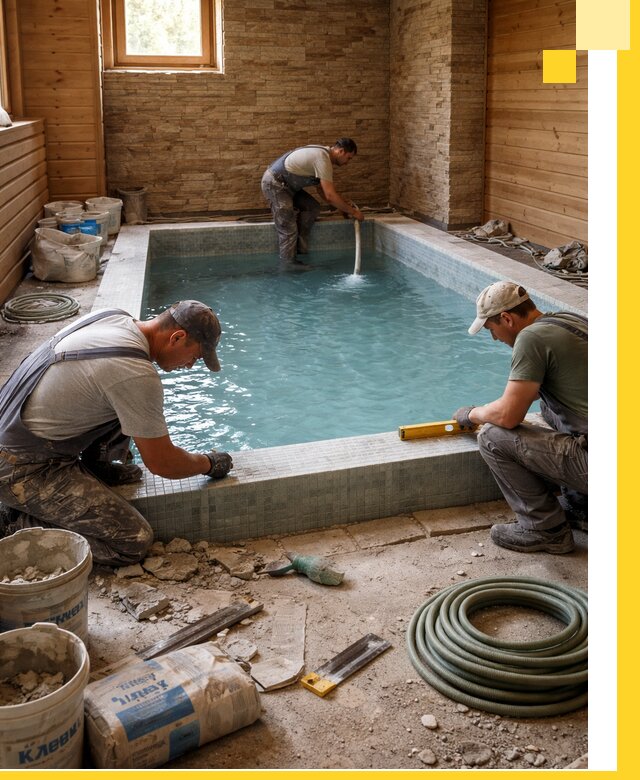 Проектирование и строительство бассейнов для бани в Рассказове