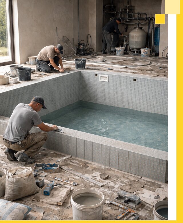 Строительство и монтаж бассейнов в помещении в Рассказове