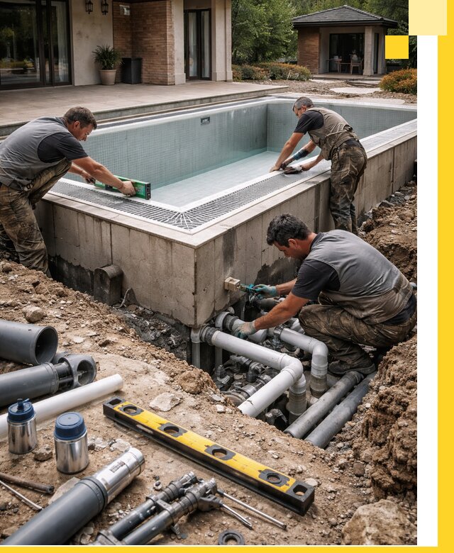 Строительство переливных бассейнов в Рассказове под ключ