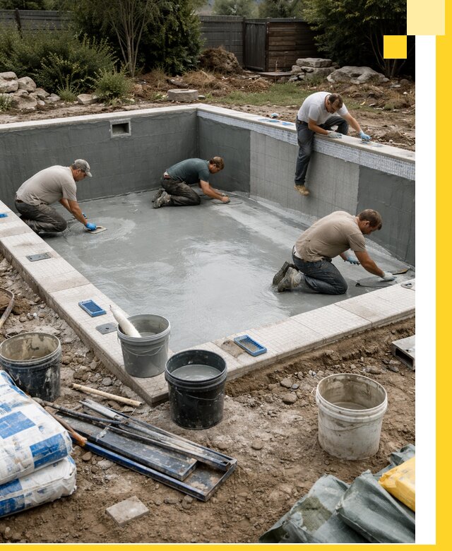 Изготовление и монтаж чаши бассейна под ключ в Рассказове