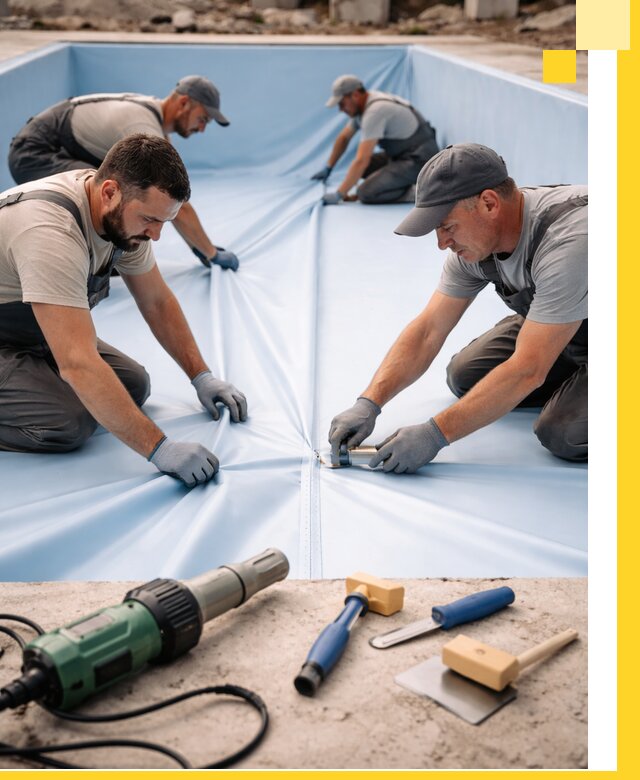 ПВХ пленка для бассейнов с монтажом и гарантией в Рассказове