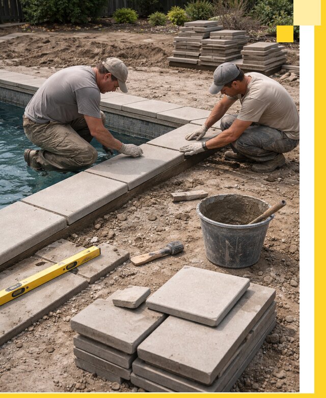 Установка и изготовление копингового камня для бассейнов в Рассказове