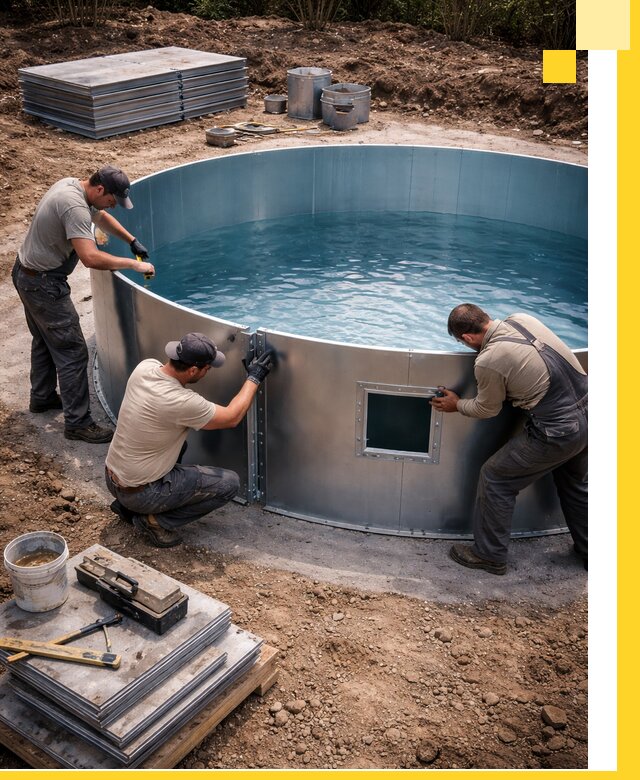 Круглые бассейны под ключ в Рассказове проектирование и монтаж