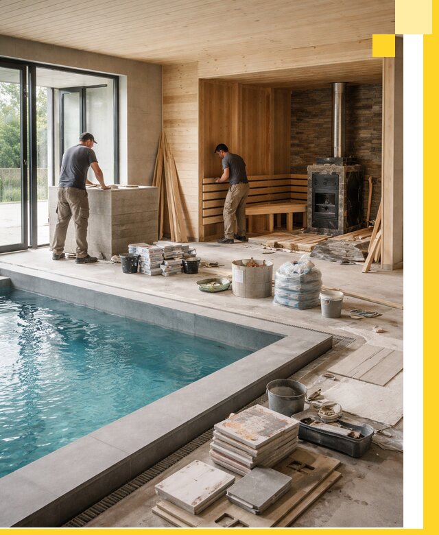 Проектирование и строительство бань с бассейном в Рассказове