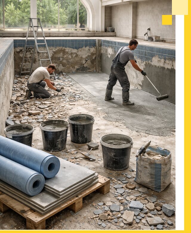 Реконструкция бассейнов в Рассказове: ремонт, гидроизоляция