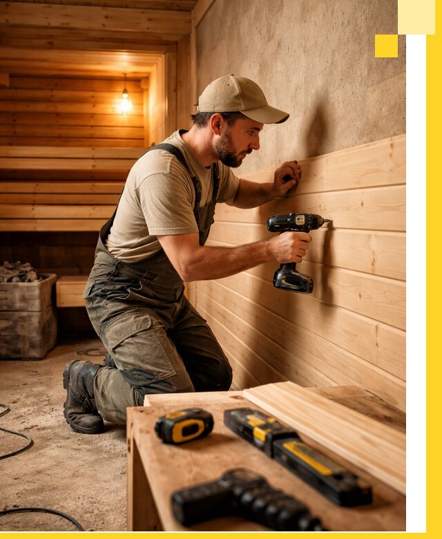 Профессиональная внутренняя отделка бани в Рассказове под ключ