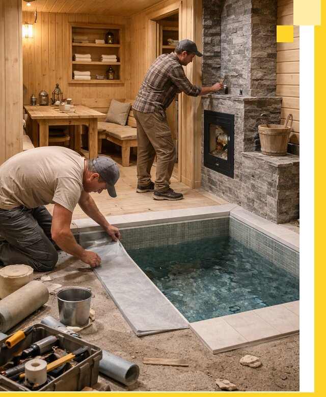 Строительство бань с комнатой отдыха под ключ в Рассказове