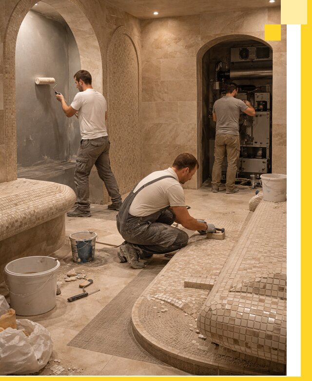 Строительство бани с хамамом и бассейном под ключ в Рассказове