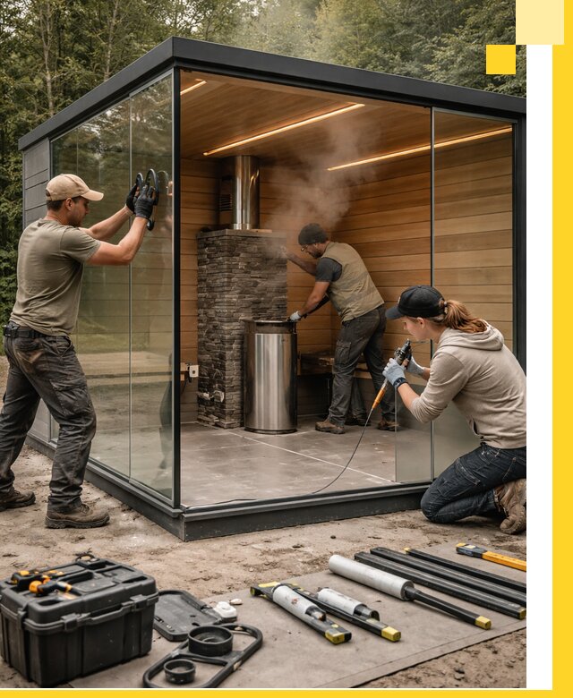 Проектирование и строительство стеклянных бань в Рассказове