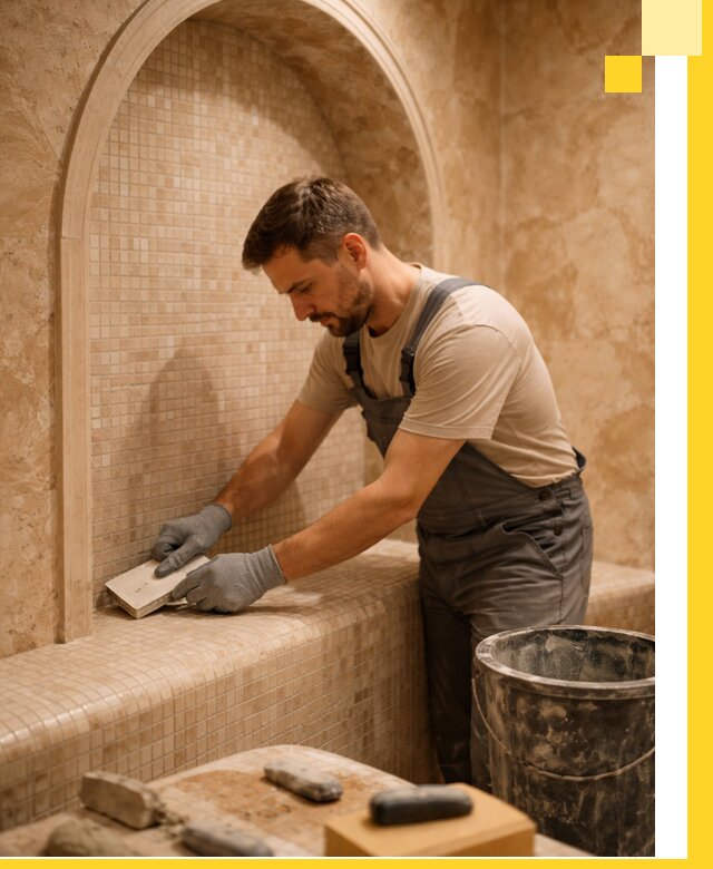 Профессиональная отделка хамамов с мозаикой под ключ в Рассказове